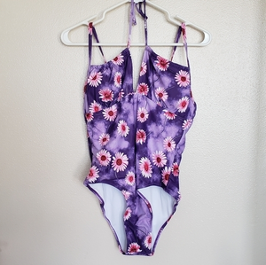 Womens‎ Purple/Pink Floral One-piece Swimsuit Size 10 by Zaful NEW